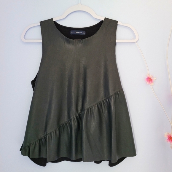 ZARA Knit Ruffled Hem Top - Picture 1 of 8